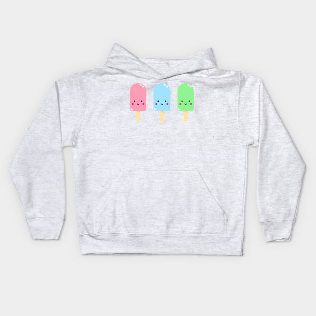 Kawaii Ice Pop Friends Kids Hoodie by designminds1